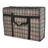A checkered pattern handbag made of thickened cotton and linen, featuring a simple daily commuting style shopping bag Item Picture